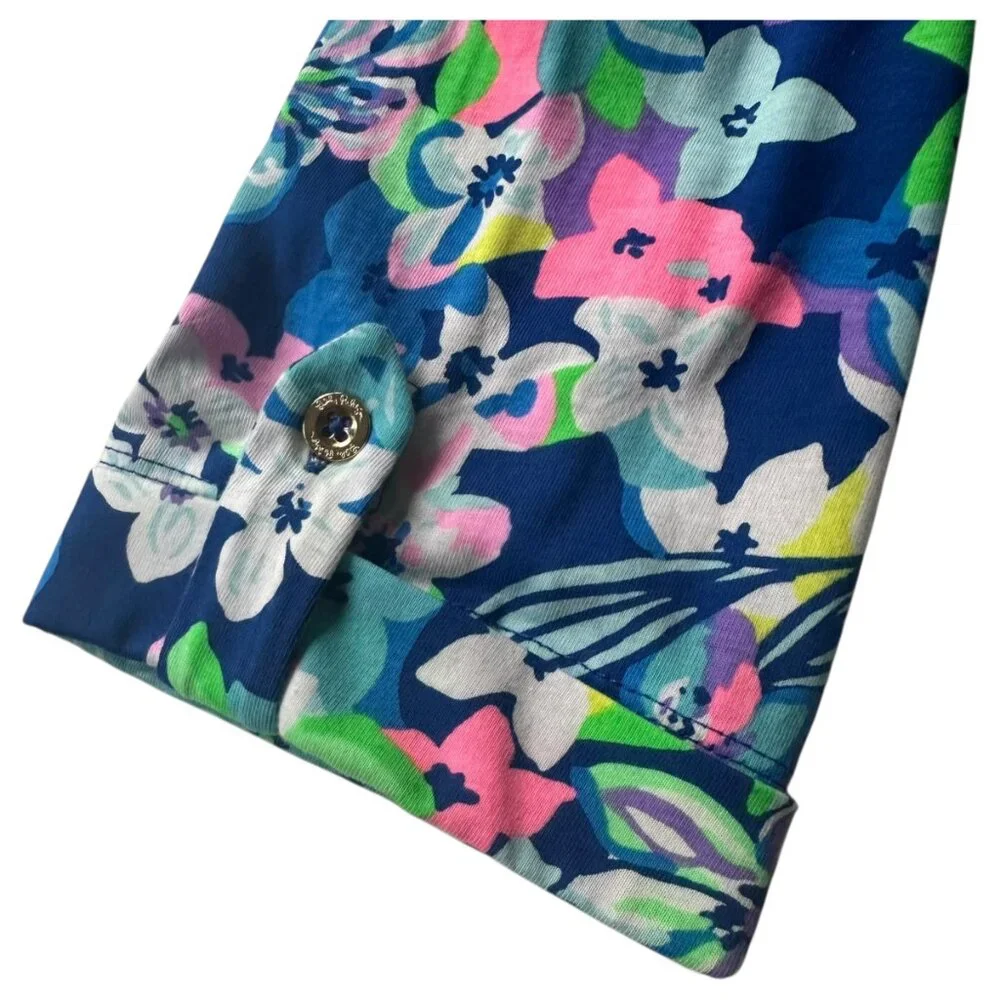 Lilly Pulitzer Women's LORAN Dress Borealis Blue Social Sunset 3/4 Sleeve XL - Picture 6 of 9